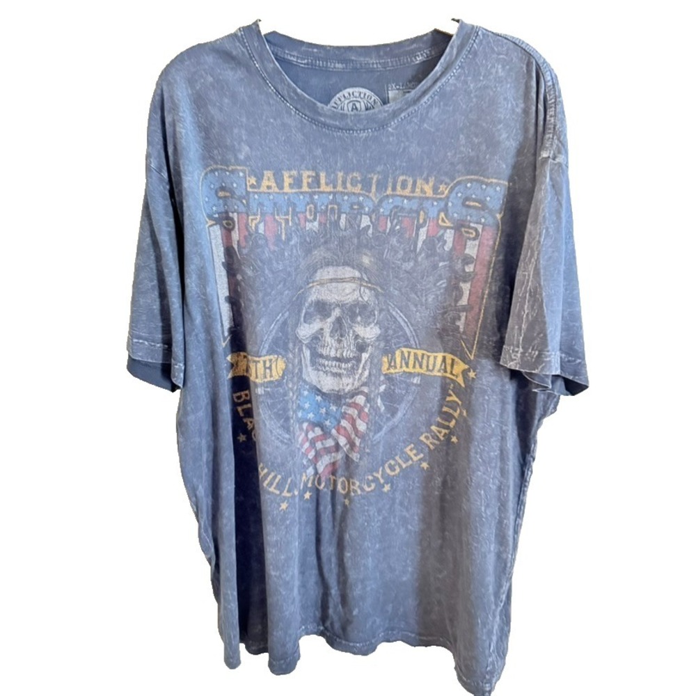 Affliction Y2K Vintage Gray Sturgis Men's Skull 76th Rally T Shirt‎ XXL America